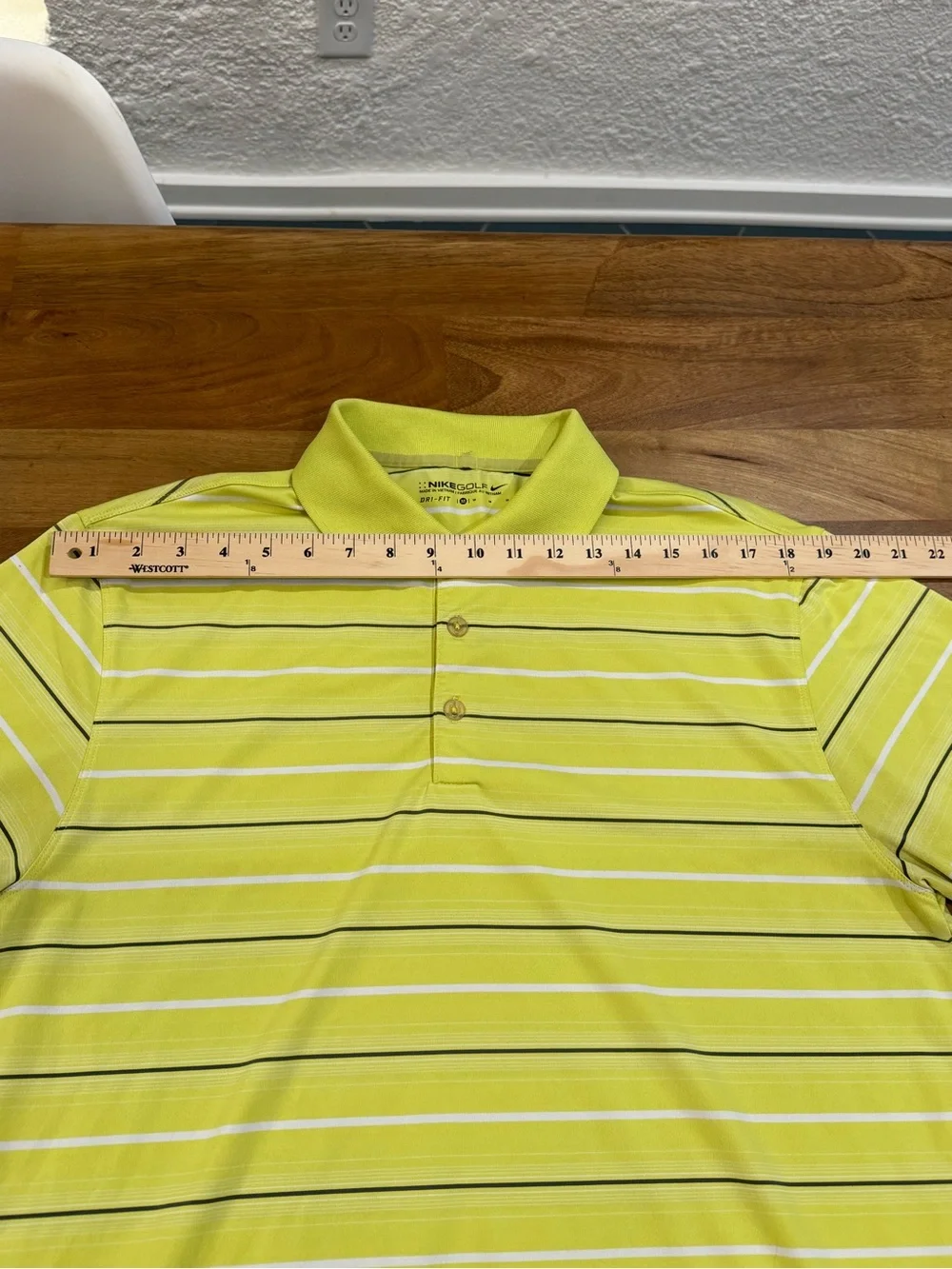 Nike Golf DRI-FIT Yellow Striped Polo Shirt